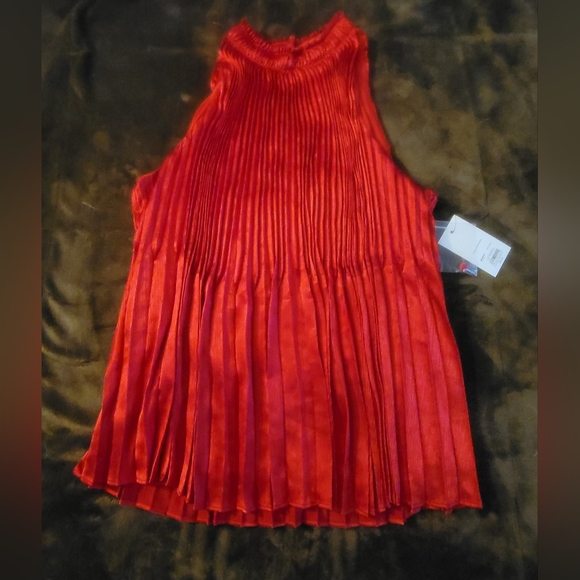 Nine West Rich Red Sleeveless Blouse - Picture 2 of 8